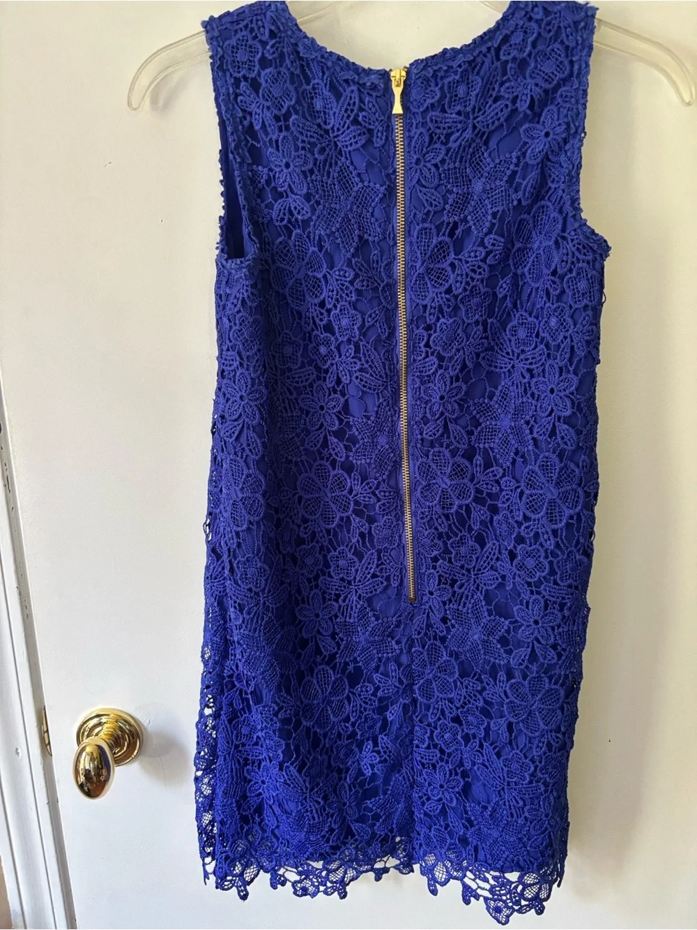 Kate Spade Girls 12Y lace shift formal dress blue